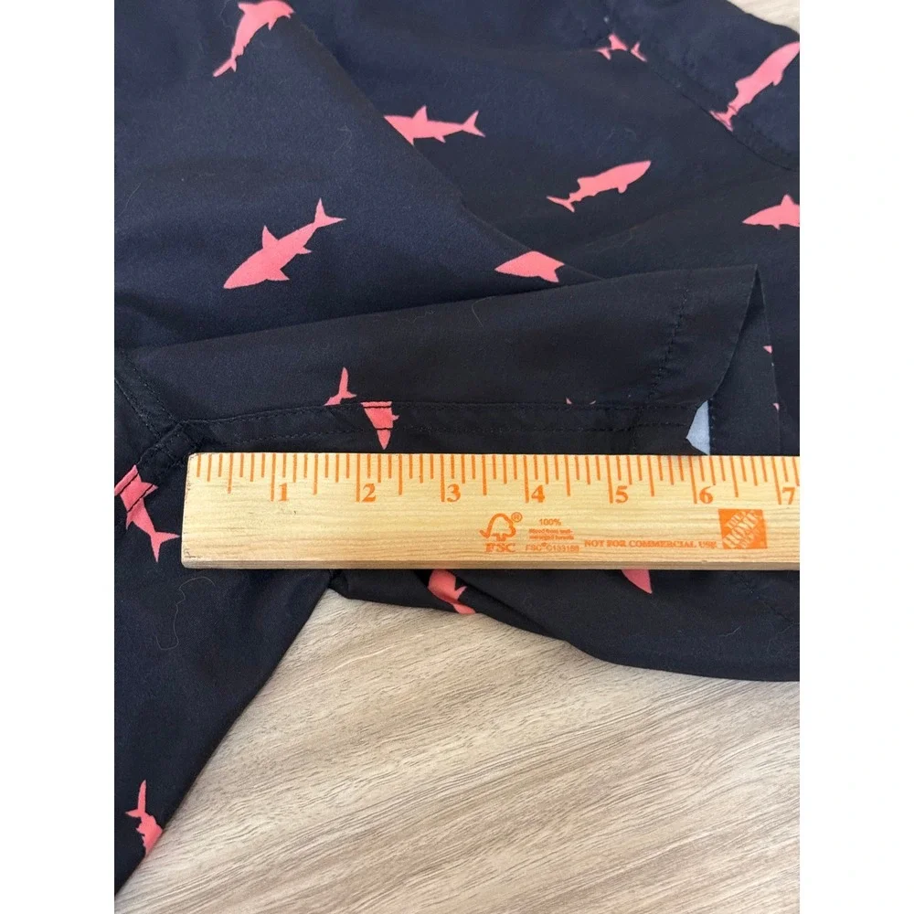 Maamgic Men Swim Trunks Large Black Pink Shark Print Mesh Lined Beach Summer